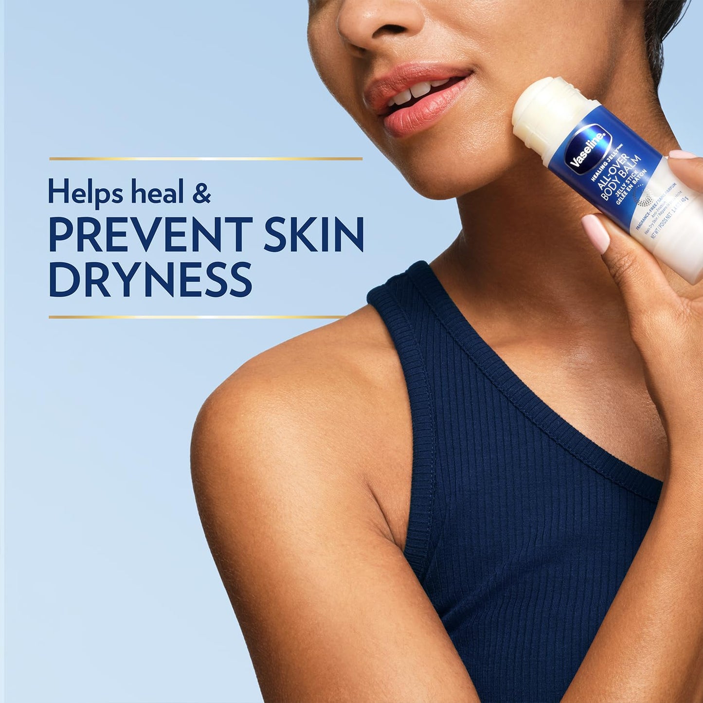 Vaseline All-Over Body Balm Stick 3-Pack – Non-Greasy Fragrance-Free Moisturizer, Travel-Size Lotion, 1.4 Oz Ea