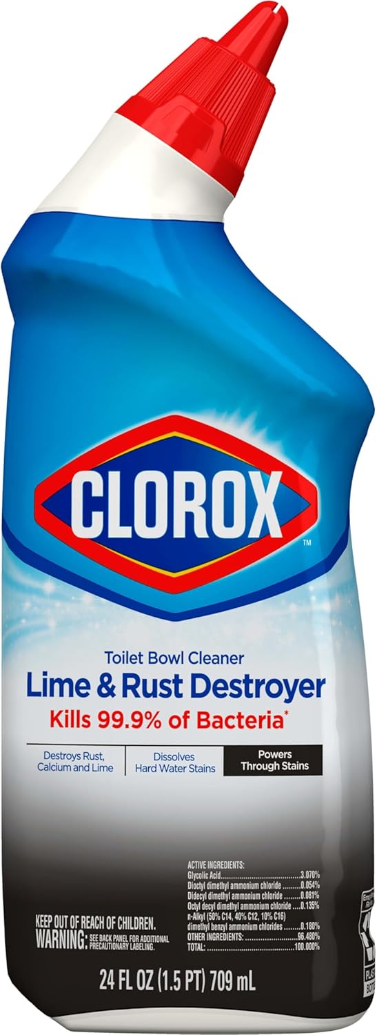 Clorox Toilet Bowl Cleaner Lime & Rust Destroyer 24 Ounces (Package May Vary)