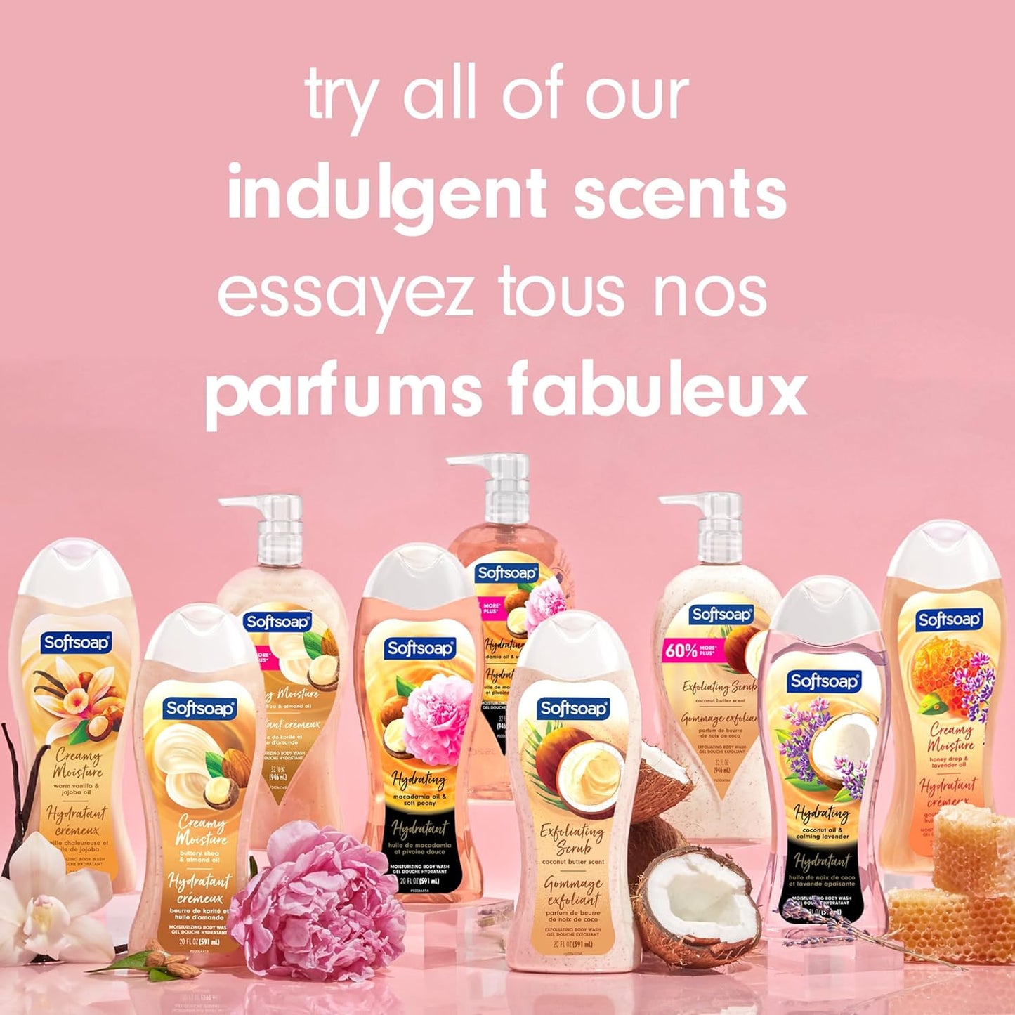 Softsoap Moisturizing Body Wash, Vanilla and Jojoba Oil - 20 Fluid Ounce (4 Pack)