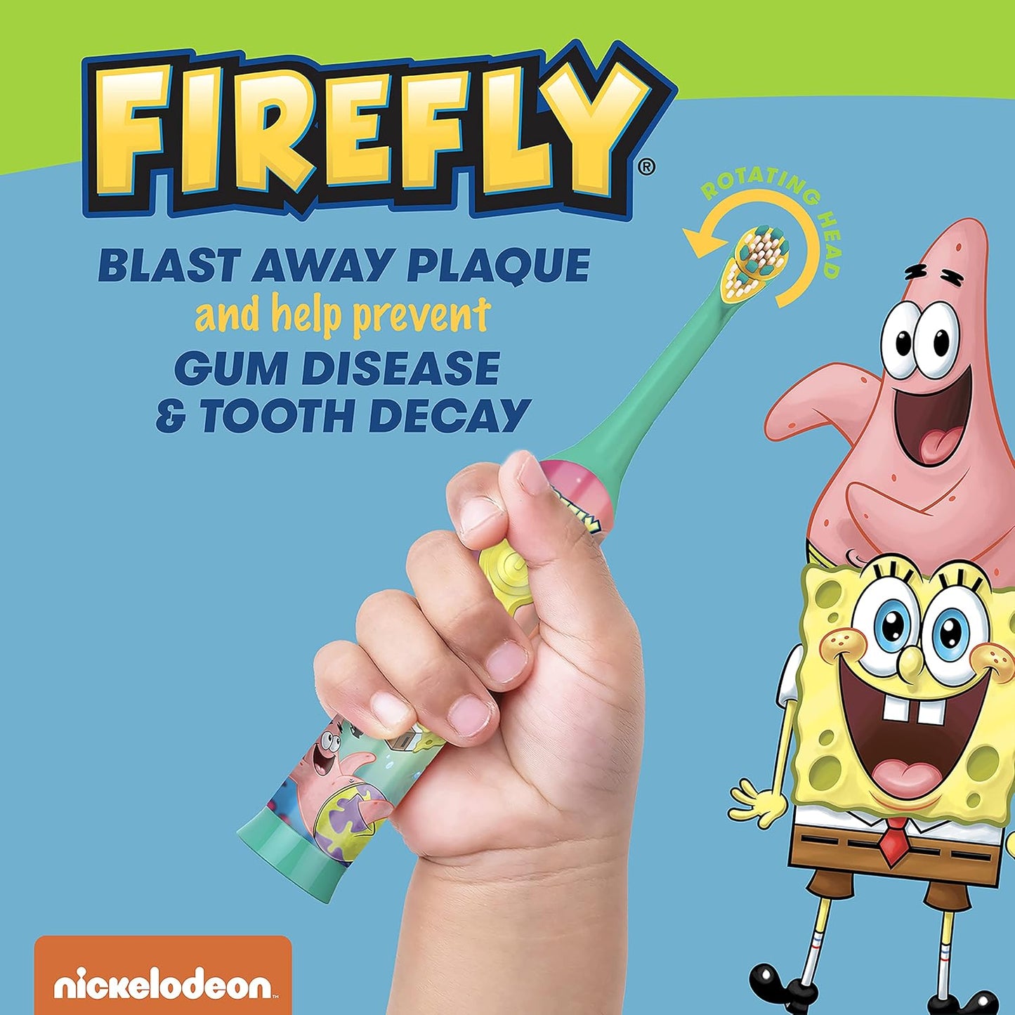 Firefly Clean N' Protect Spongebob Power Toothbrush, 1 Count(Pack of 1)