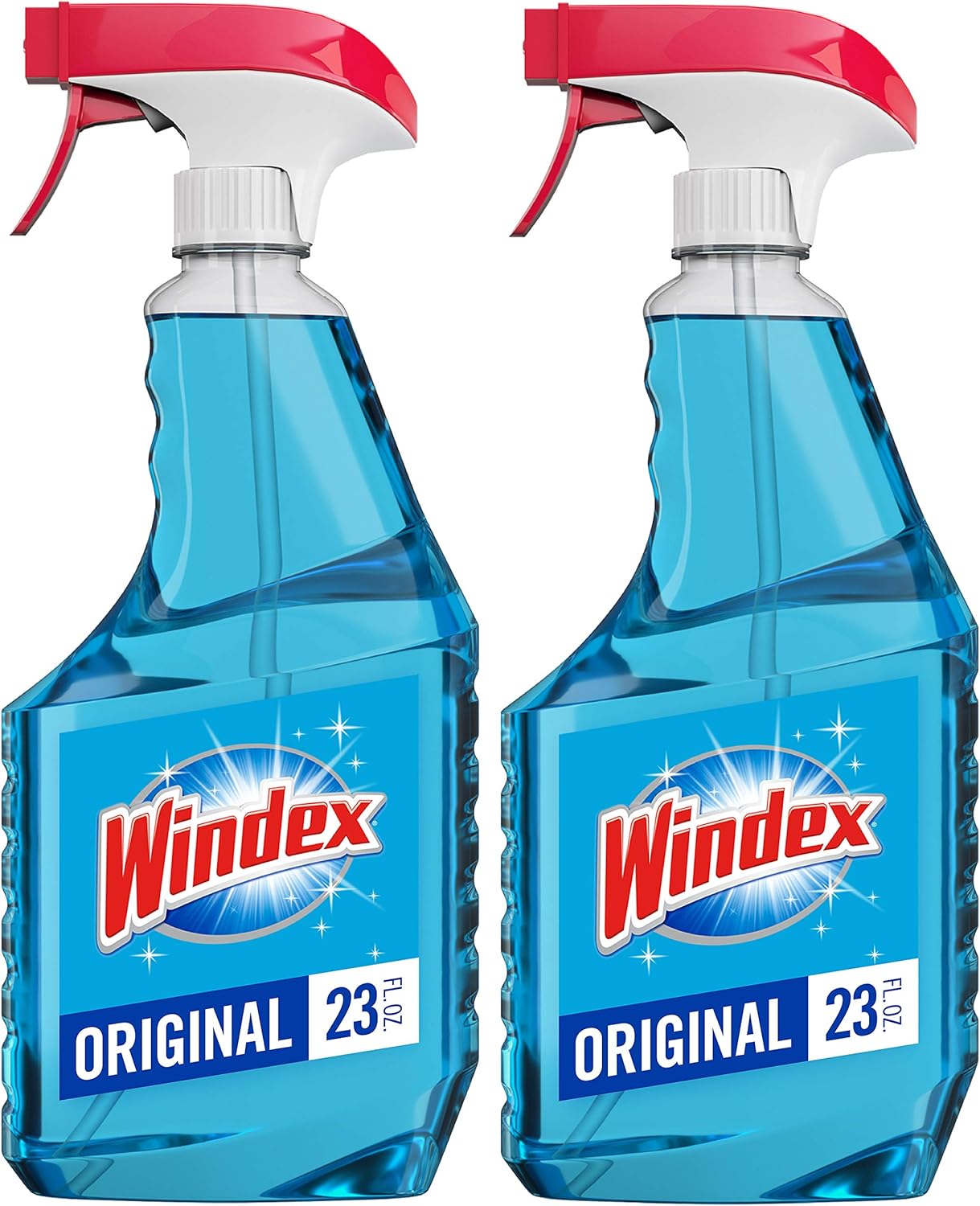 Windex Glass and Window Cleaner Spray Bottle, Bottle Made from 100% Recycled Plastic, Surface Cleaning Spray, Original Blue Scent, 23 Fl Oz (Pack of 2)